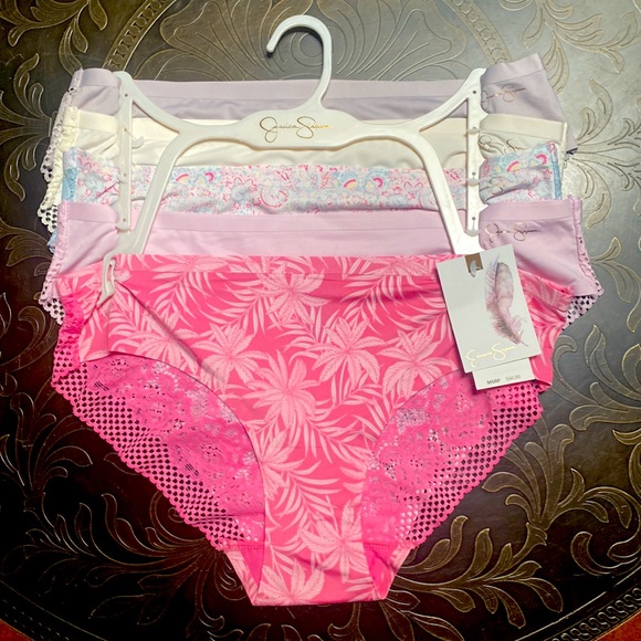 Jessica Simpson 5 Pack Lacy No Show Panties Size L - Picture 1 of 5